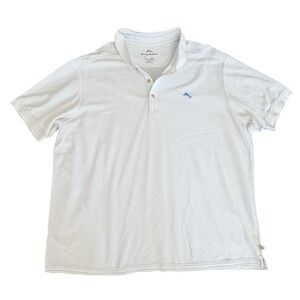 Tommy Bahama Mens 3X White Supima Cotton Polo Shirt Short Sleeve Coastal Summer